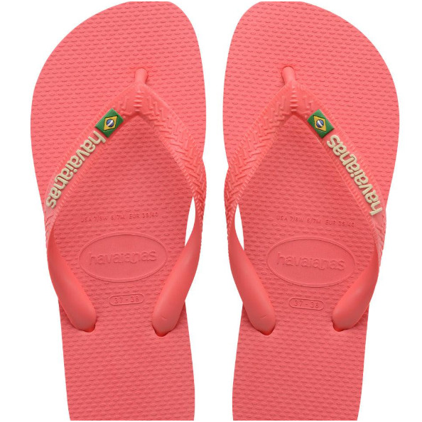 Chinelo Havaianas Brasil Coral Infantil Só Tamanh