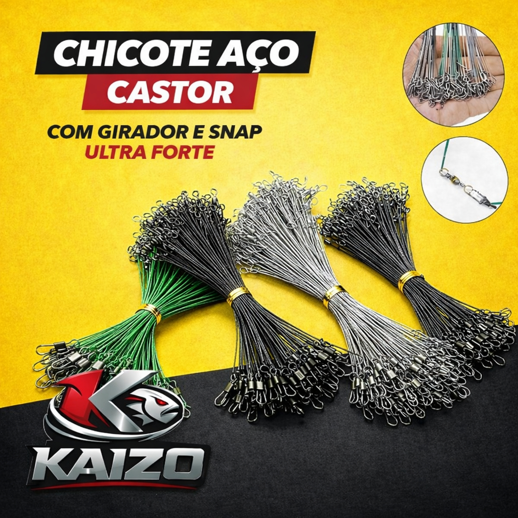 Kit Chicote Pesca Aço Premium Ultra Resistente Co