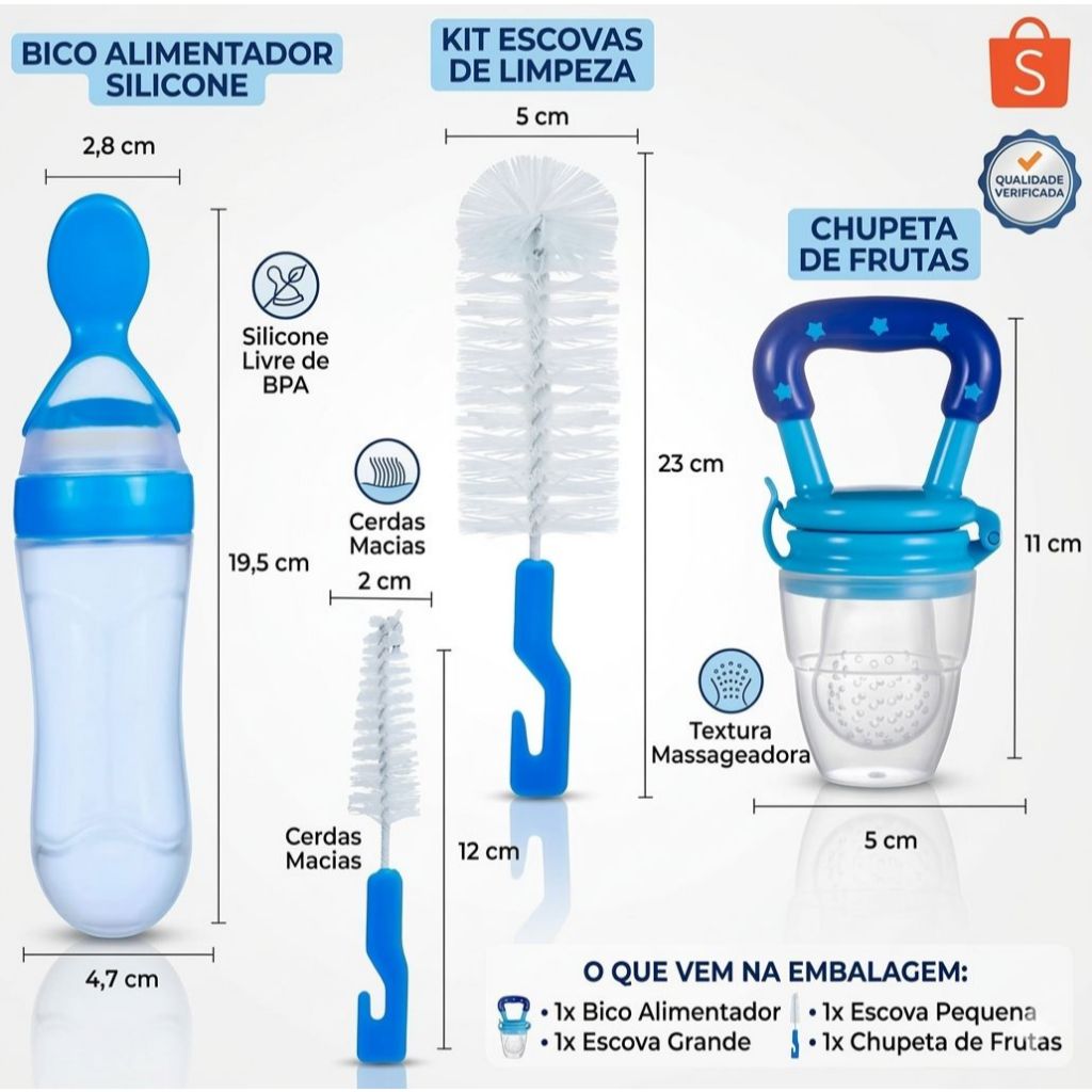 Kit Chupeta Alimentadora – Colher Dosadora &