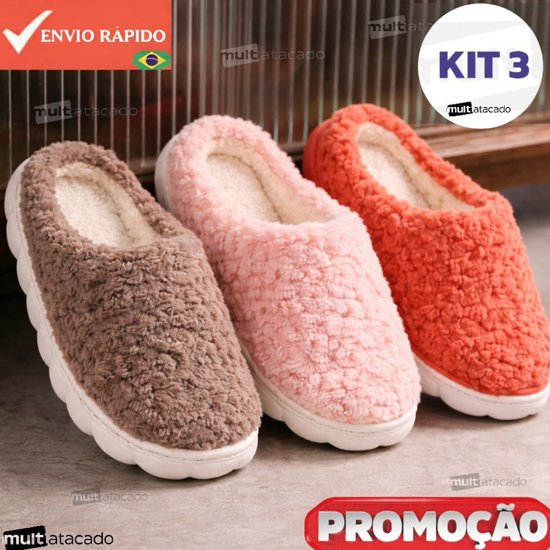 Pantufa Moderna De Inverno Quente Antiderrapante c