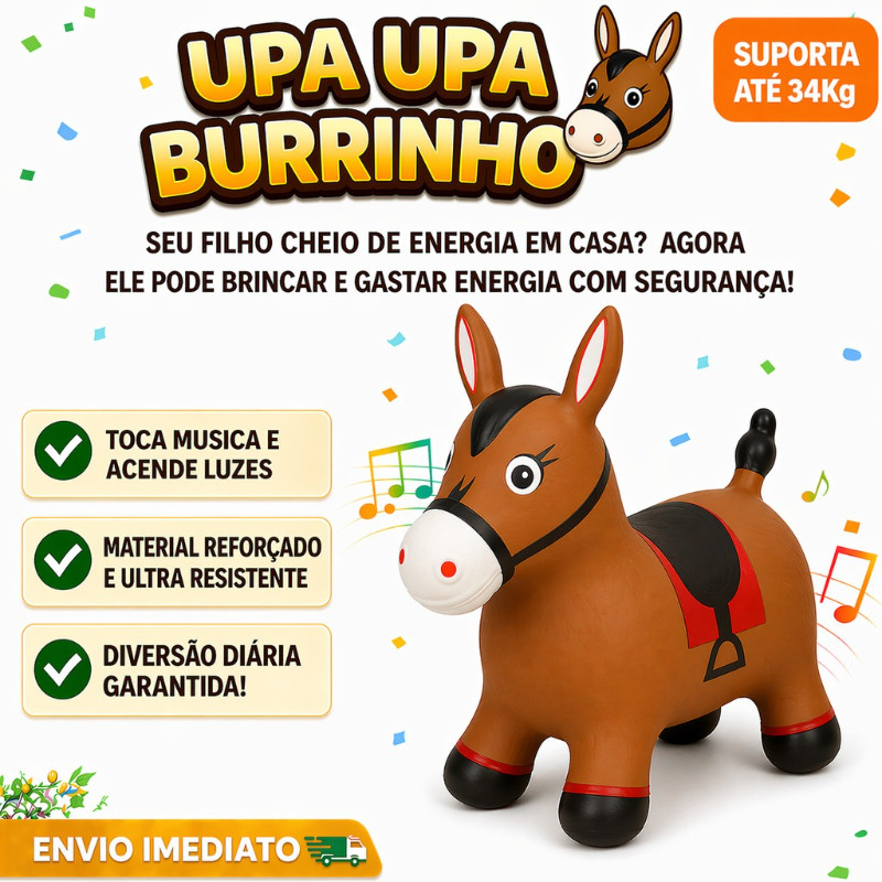 Cavalinho Upa Upa Inflável Emborrachada com Som M