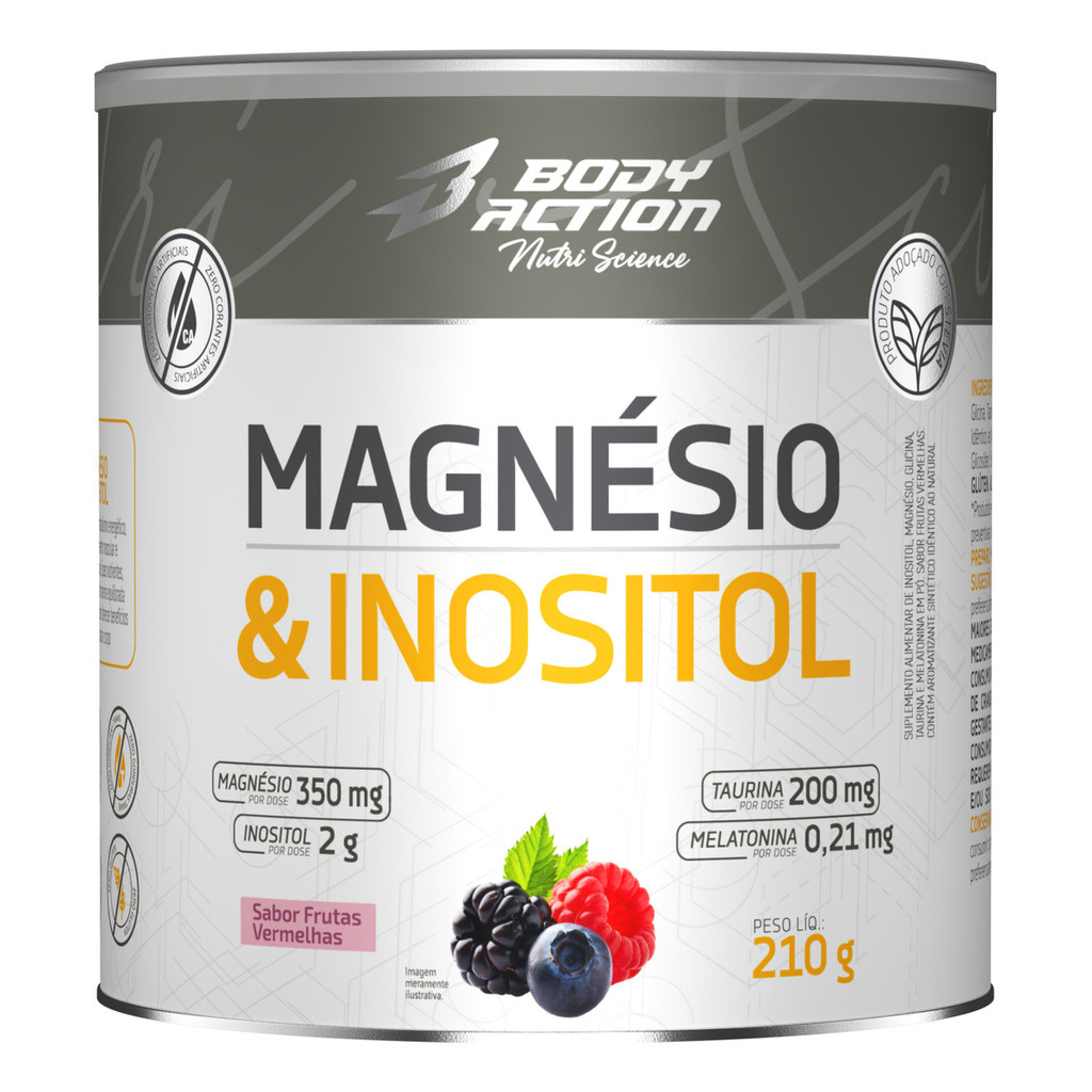 Magnesio E Inositol 210g Frutas Vermelhas Bodyacti