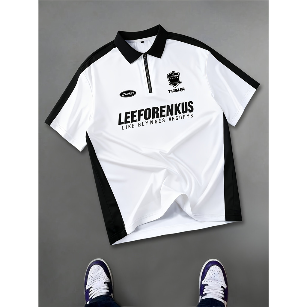 Camisa Masculina Com Letras Contrastantes  Ajuste 