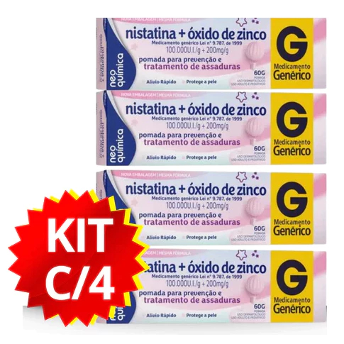 POMADA ASSADURA KIT 4 UN NISTATINA+ÓXIDO DE ZINCO