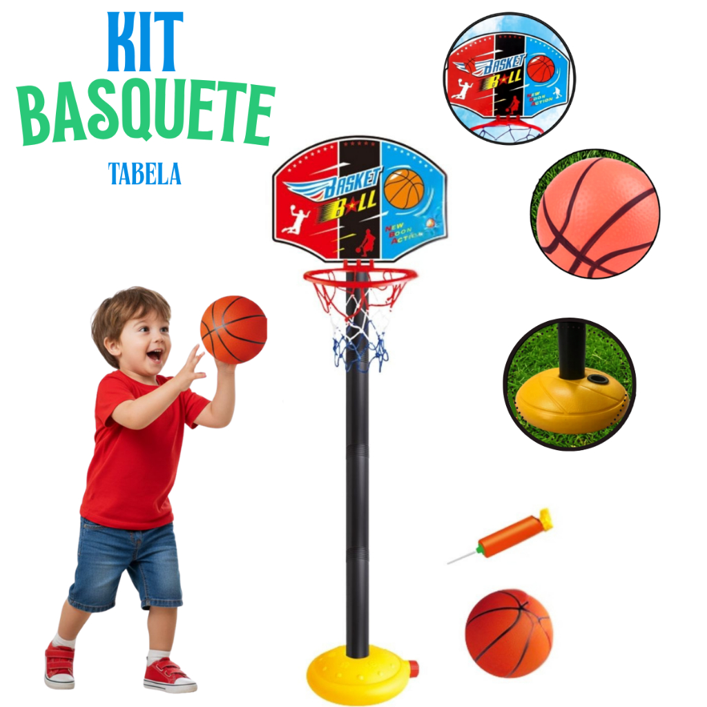 Kit Tabela Jogo Basquete Infantil Portátil Crian�