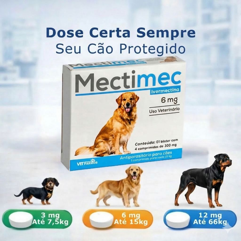 Mectimec Ivermectina Para Cães Carrapatos, Pulgas