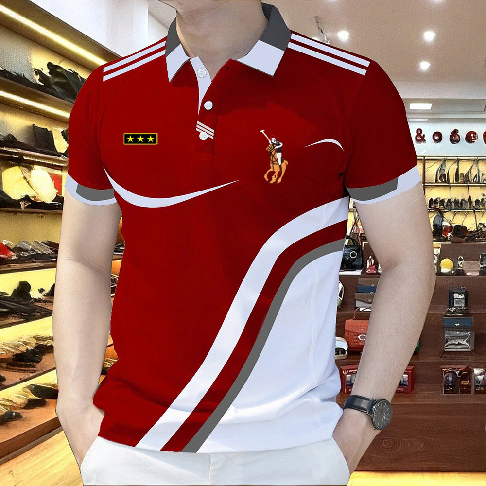 Camisa polo Listrada Masculina , Roupas Casuais De