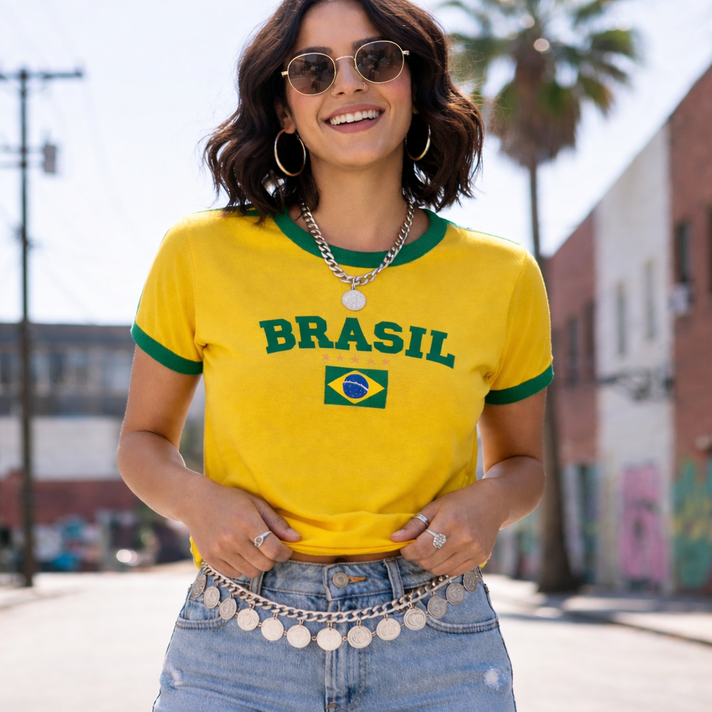 T-shirt Camiseta Do Brasil Camisa Feminina Estampa