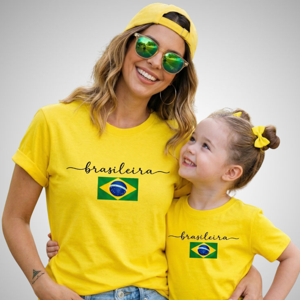 Camiseta Brasileira Feminina Infantil e Adulto T-s