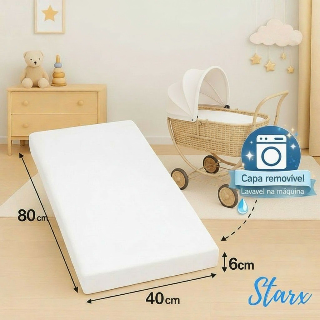 Colchão para Moisés mini Berço 80x40cm Super Ma