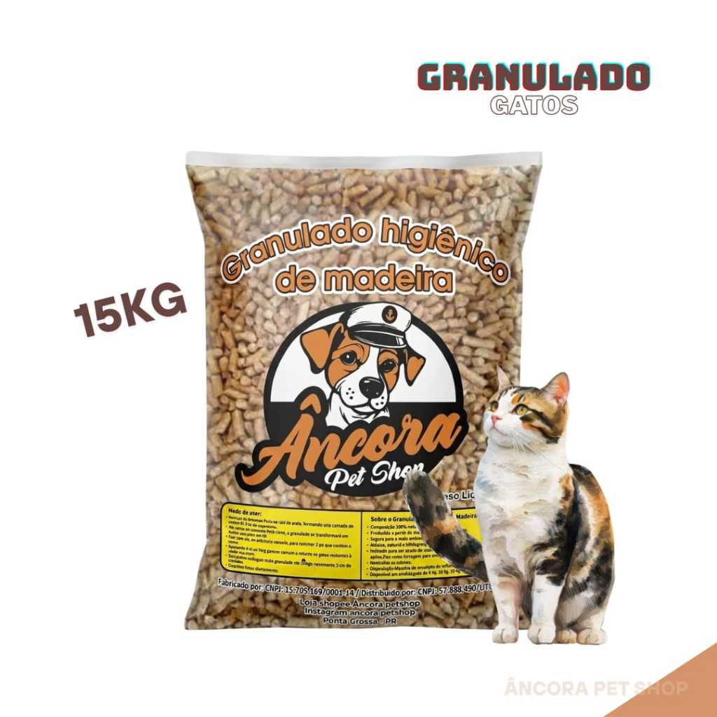 Granulado De Madeira Sanitario Higienico Para Gato