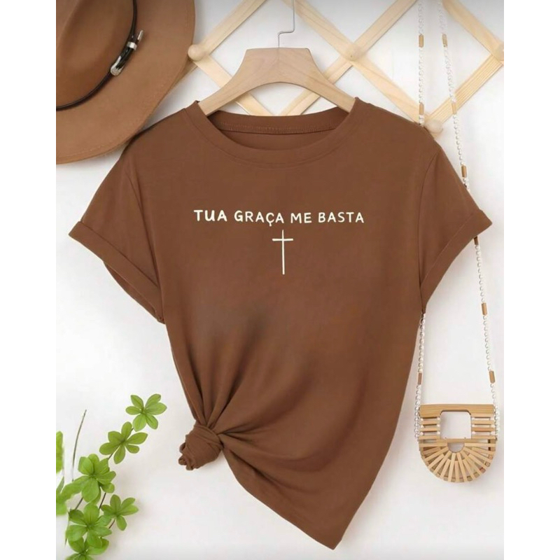 Blusa Cristã Tua Graça me Basta Religiosa Camise
