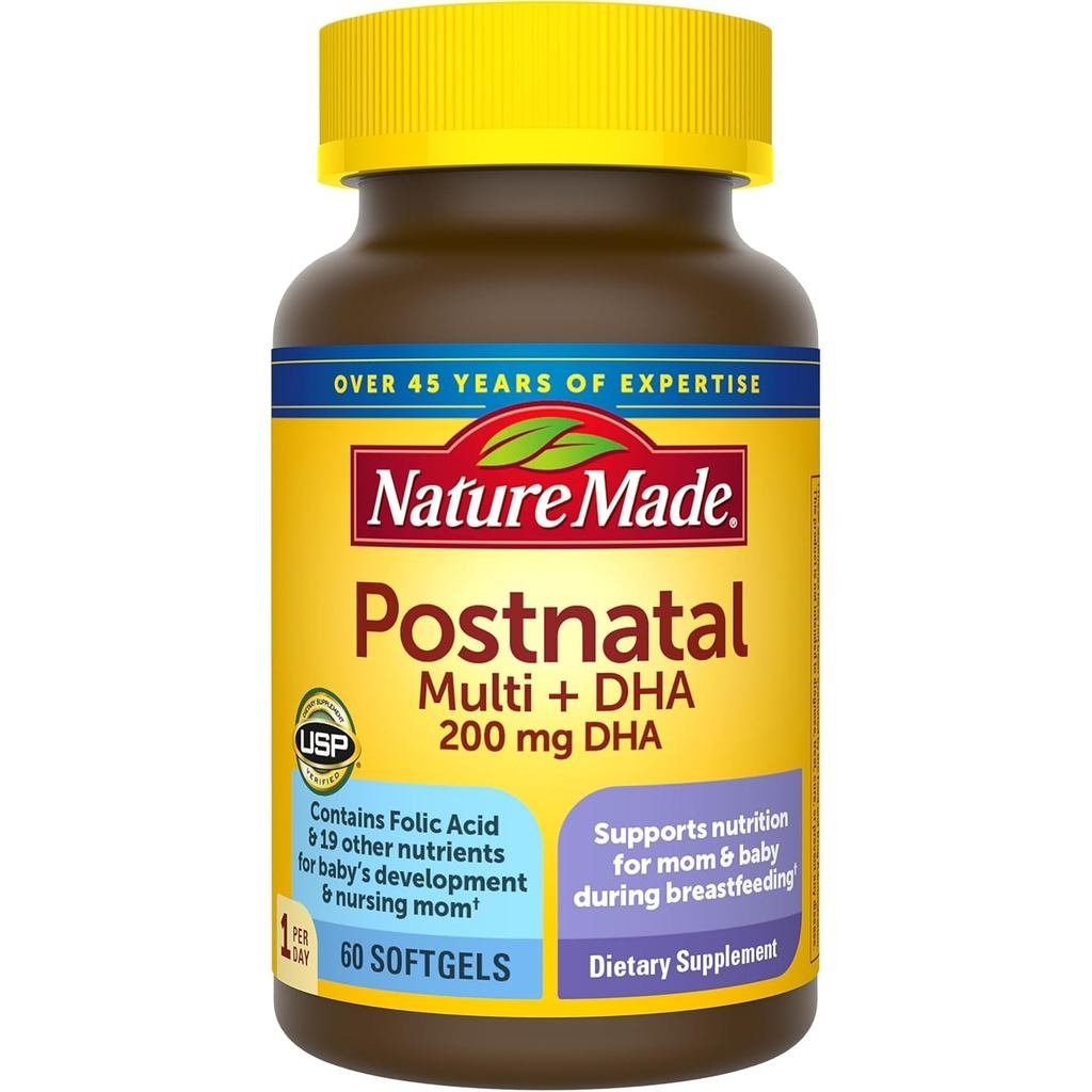 Nature Made Postnatal Multivitamin + DHA 200 mg, P