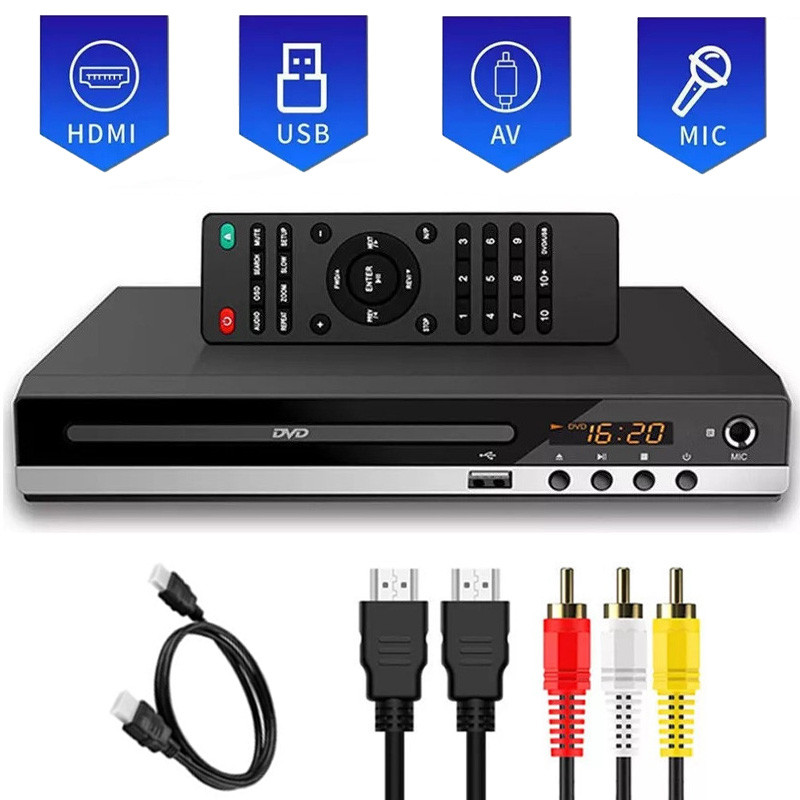 1080P Leitor De Dvd Portátil Toca Cd Mp3 Usb Film