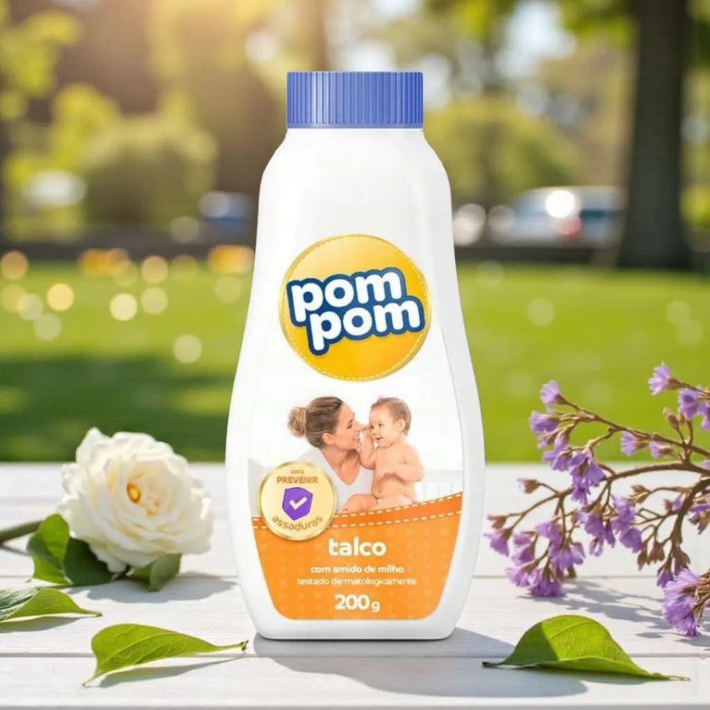 Talco Infantil Pom Pom com 200g