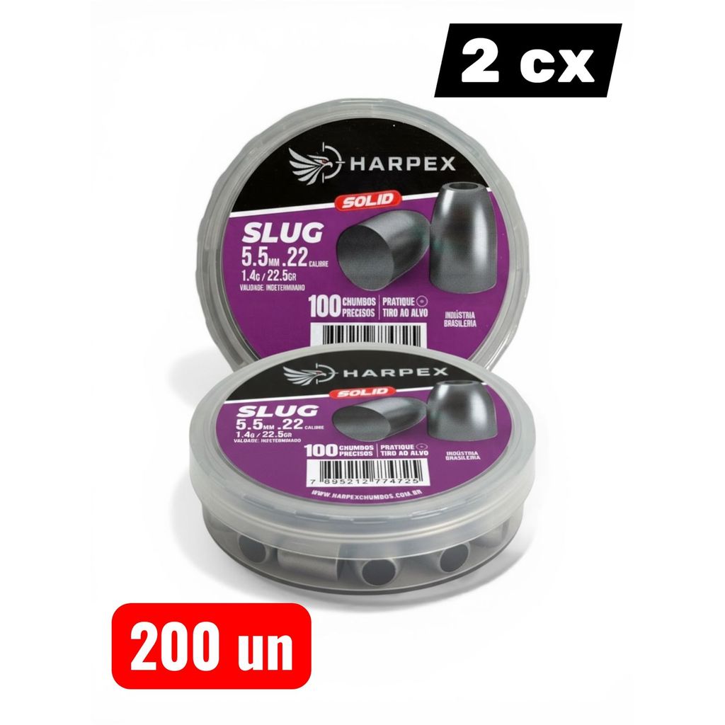KIT 2 CX Chumbinho de Alta Precisão SLUG SOLID 5.