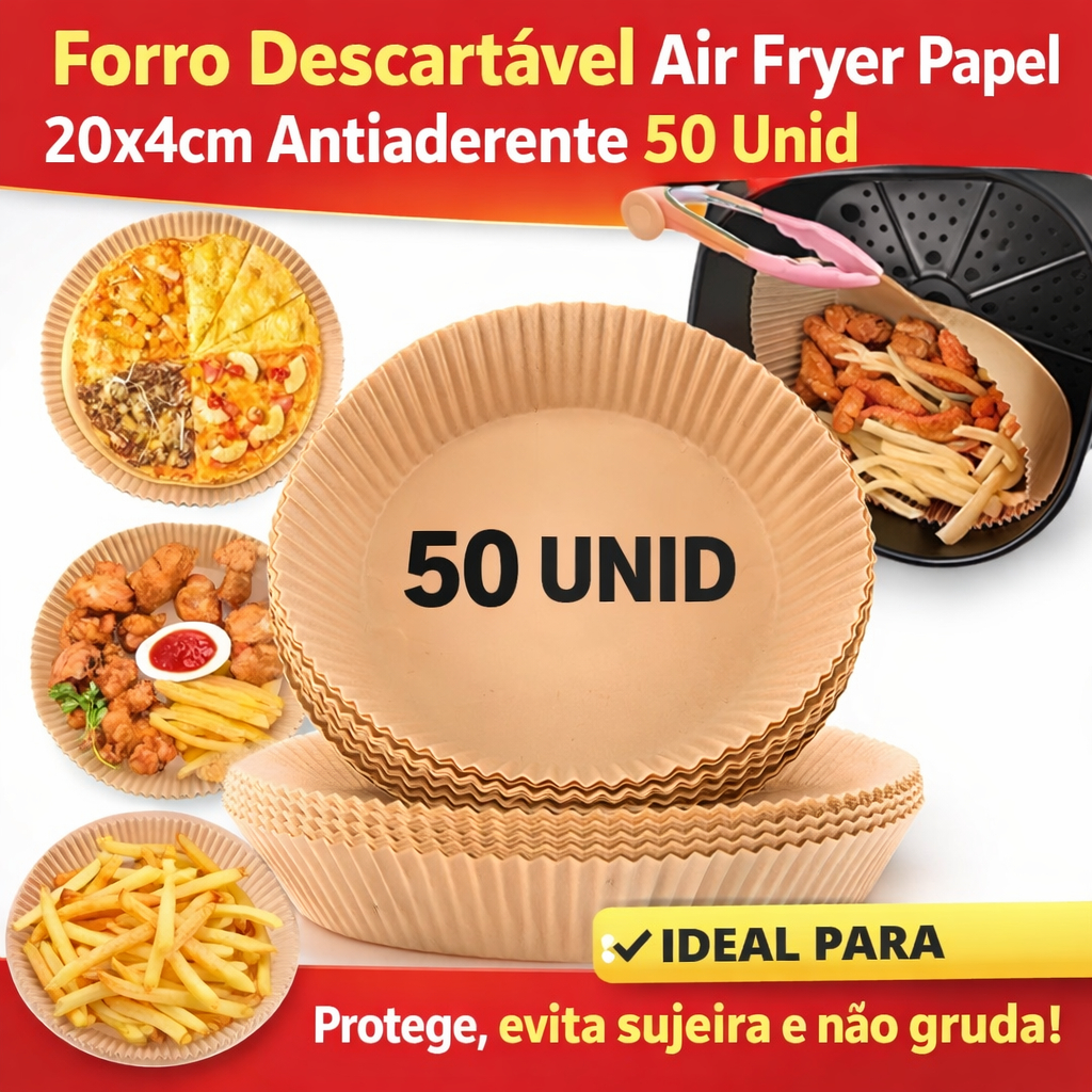 Forro Air Fryer Papel Manteiga Descartável Forno