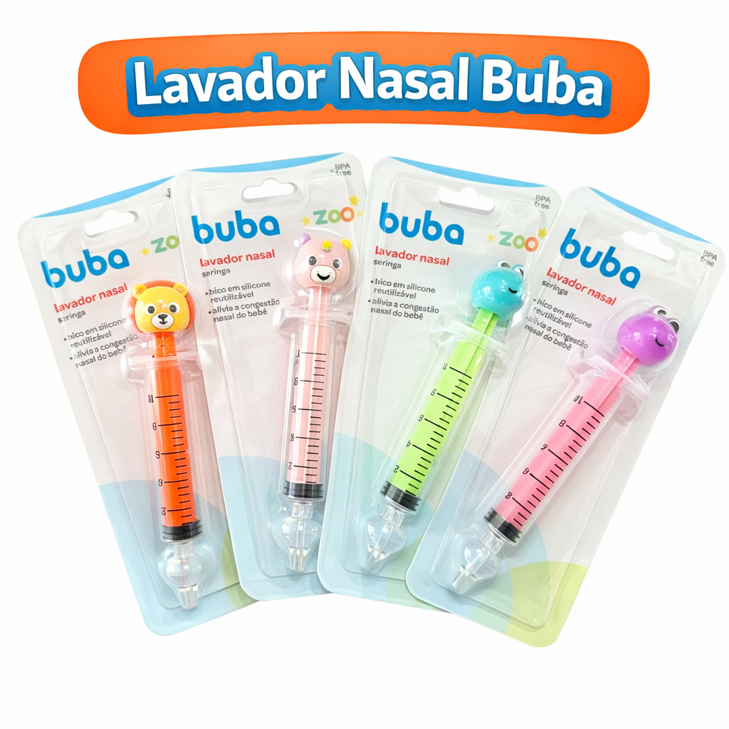 Lavador Nasal Buba Seringa com Bico Silicone Zoo D