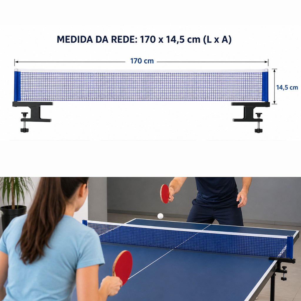 Rede Ping Pong Com Suporte Ajustável Tenis de mes