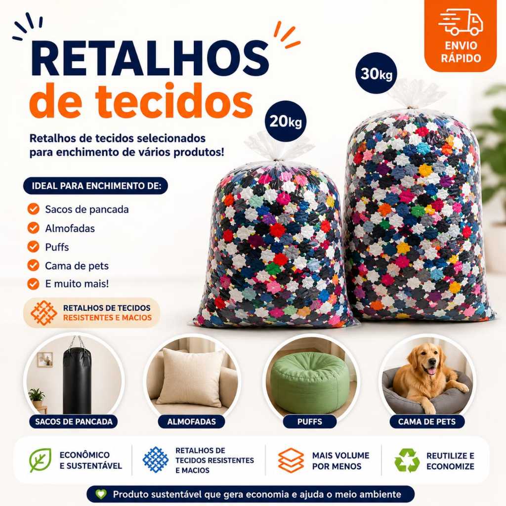 Retalhos de Tecido para Encher Saco de Pancada, Pu