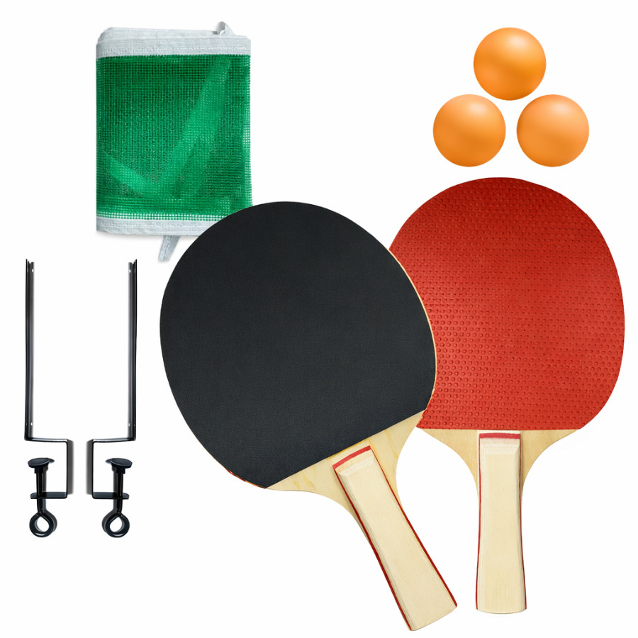 Kit Jogo De Ping Pong Tênis De Mesa 2 Raquetes 3 