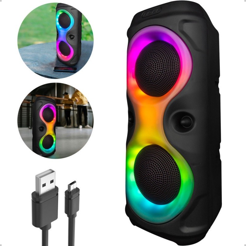 Caixa de Som Bluetooth Alto falante 50w RGB Multim