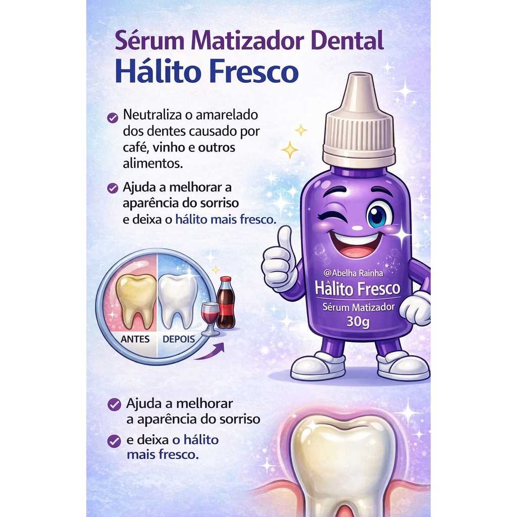 Matizador Dental 30ml Dentes Brancos Hálito Fresc