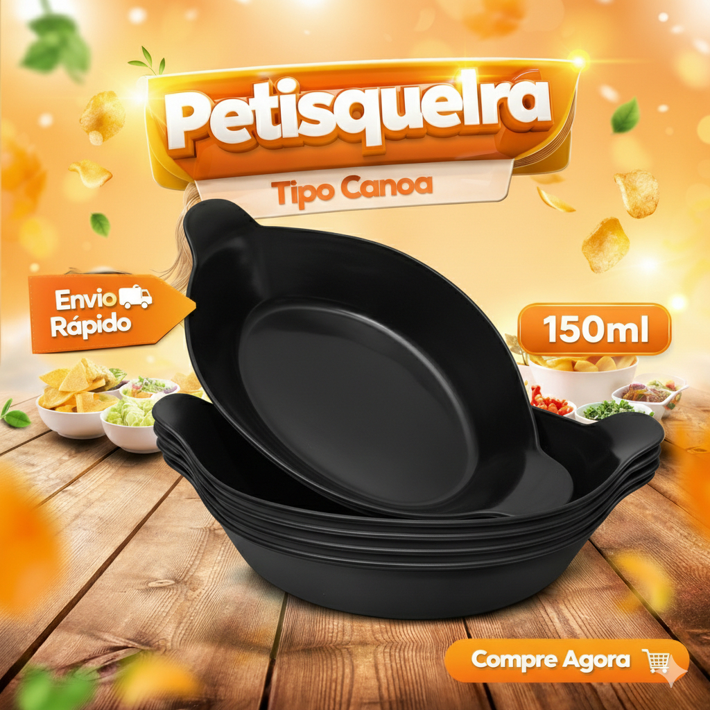 Kit até 10 Petisqueira Barquinha Canoa 150ml Pequ