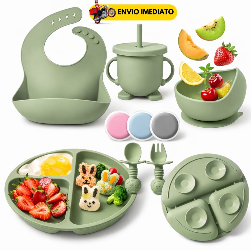 Kit Alimentação Bebê Silicone 6 Peças Com Vent