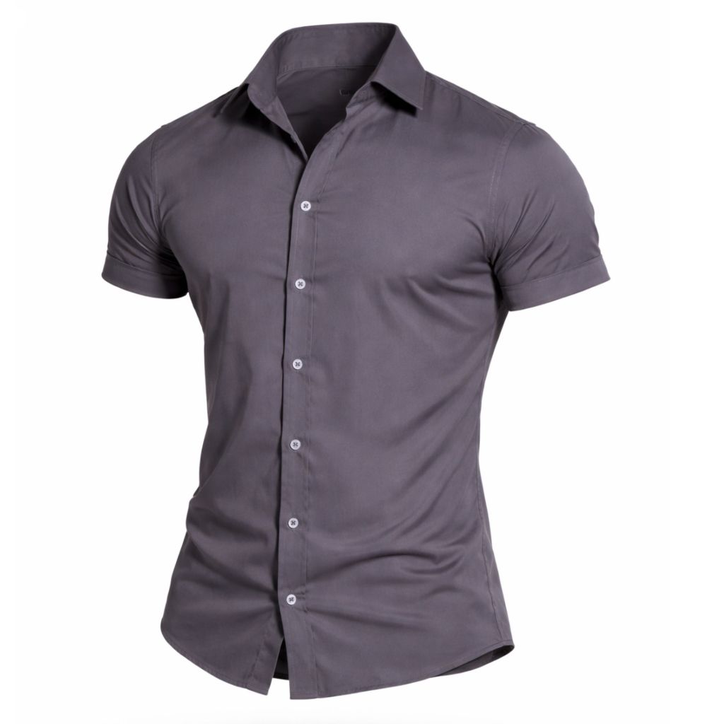 Camisa Social Masculina Crepinho com Elastano Prem