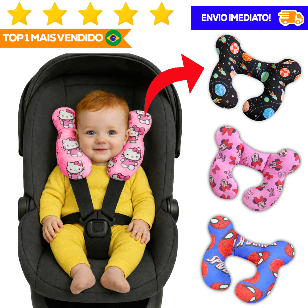 Almofada Infantil Pescoço Bebe Conforto Apoio de 