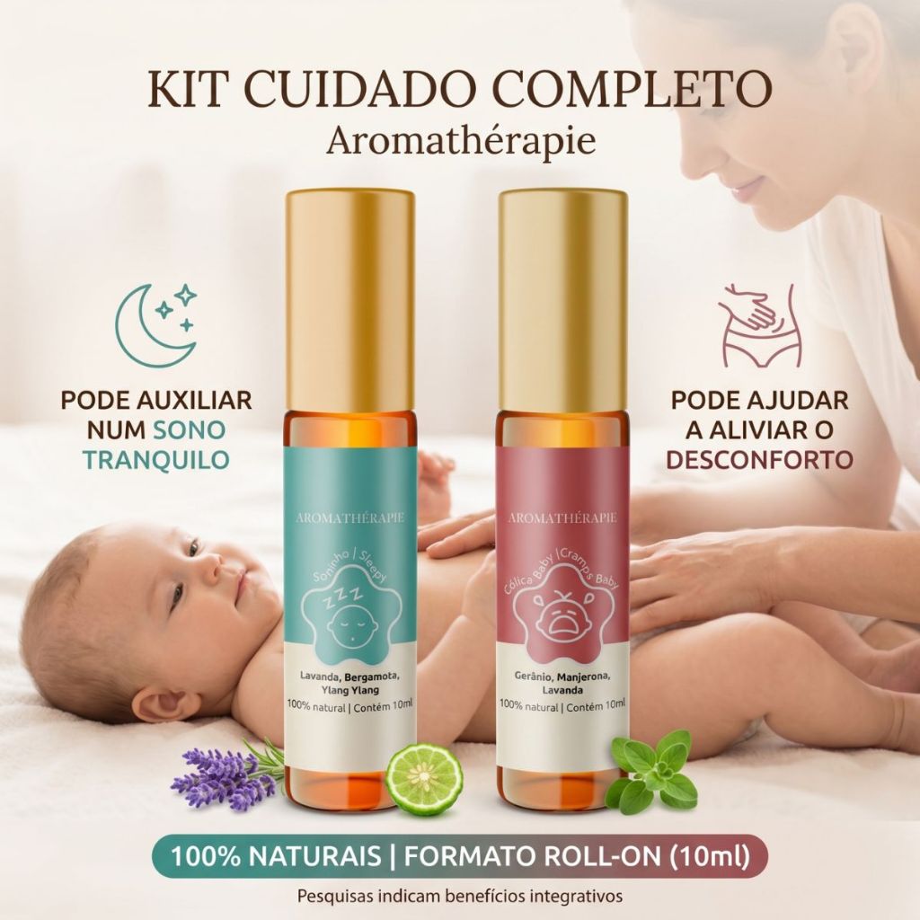 Kit 2 Aromaterapias Bebê Natural Cólica Baby E S