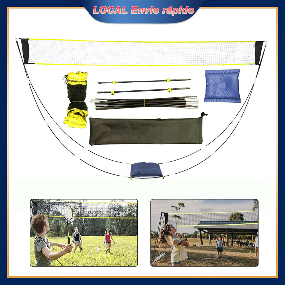 Kit Rede Badminton Dobrável 1,6×2,9m –