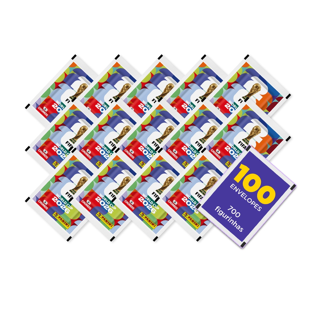 Copa do Mundo 2026 – Contém 100 Envelopes (