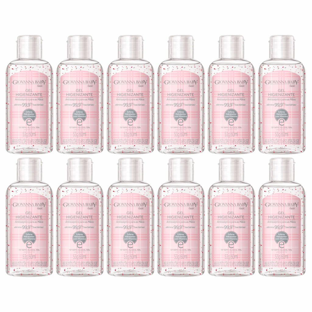 Kit 12 Álcool em Gel Higienizante Giovanna Baby C
