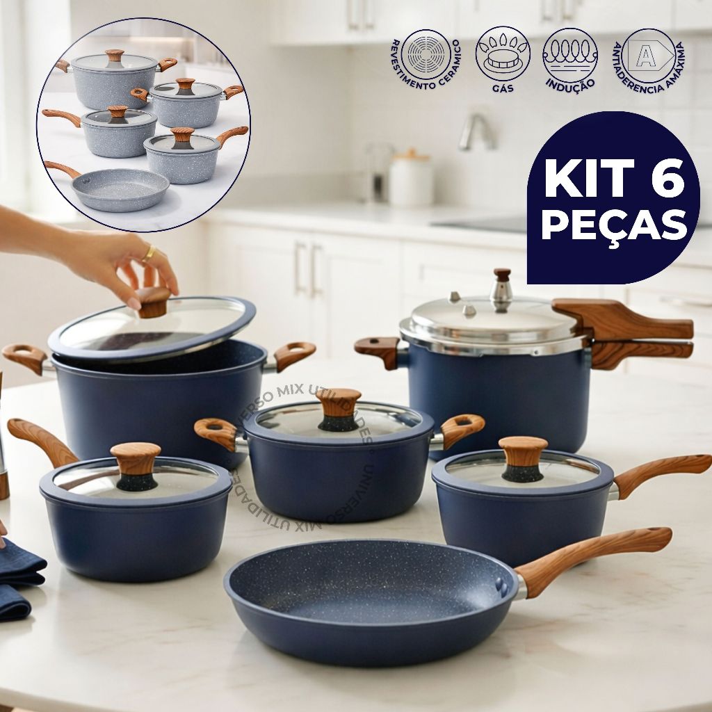 Jogo de Panelas até 6 Peças com Panela de Press�