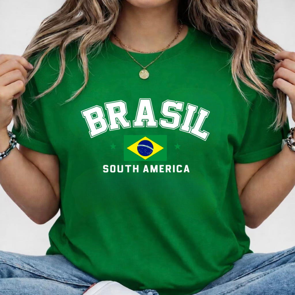 Blusa Feminina Brasil South America T-shirt Verão