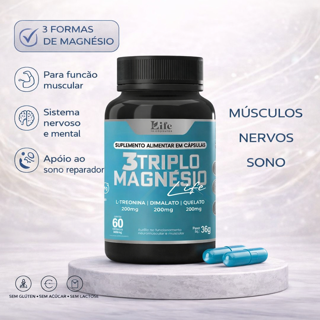 Triplo Magnésio Quelato, Dimalato, L-Treonato 