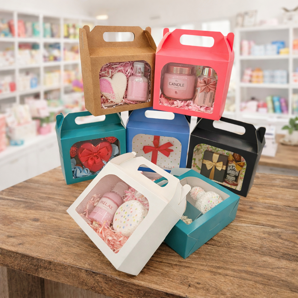 Kit Caixas De Presente Maleta 15x6x12cm Com Visor 