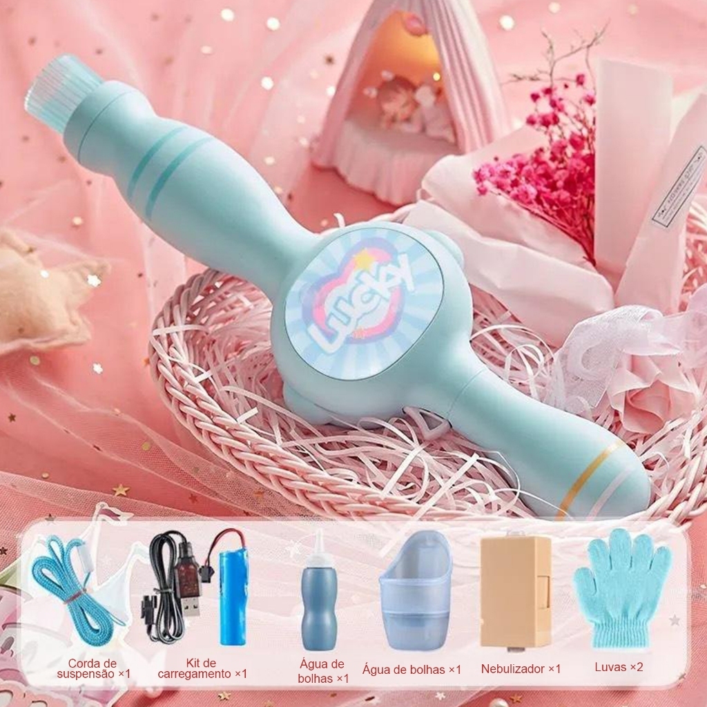 Kit De Varinha Mágica De Bolha De Fumaça LED Com