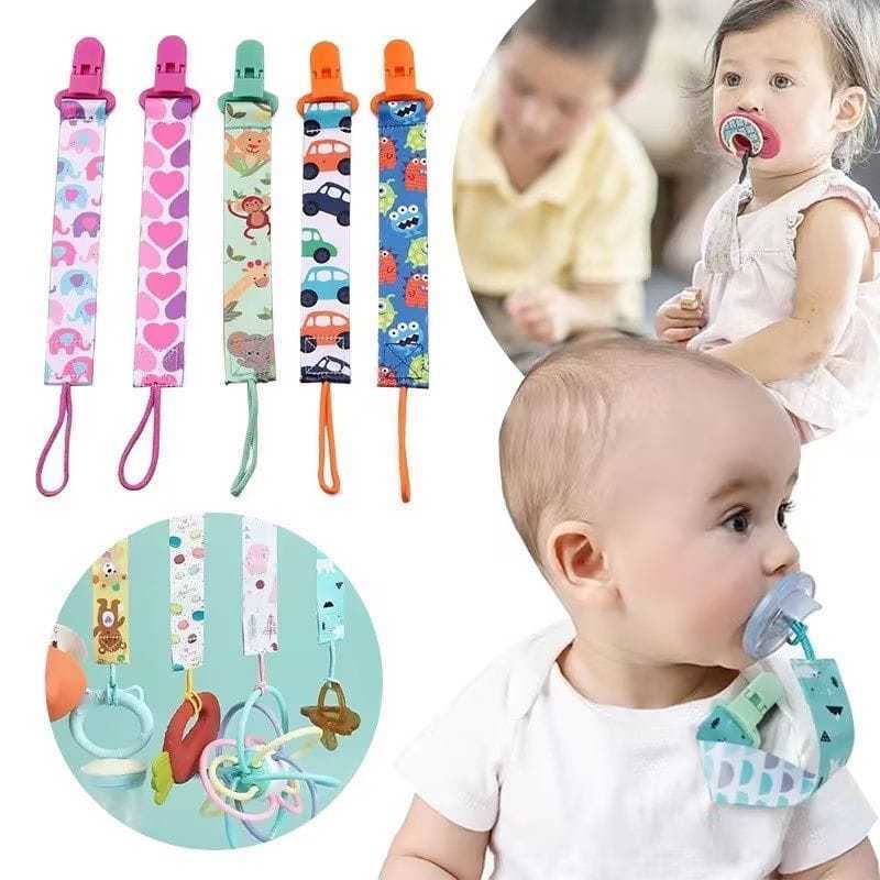 Kit com até 5 Prendedores de Chupeta com Trava e 