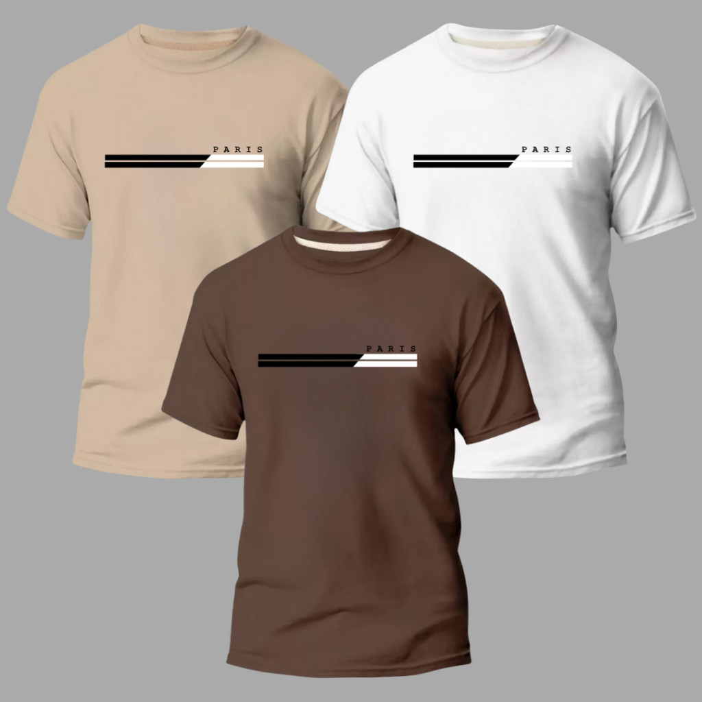 Kit 3 Camisas Masculinas 100% Algodão Premium Blu