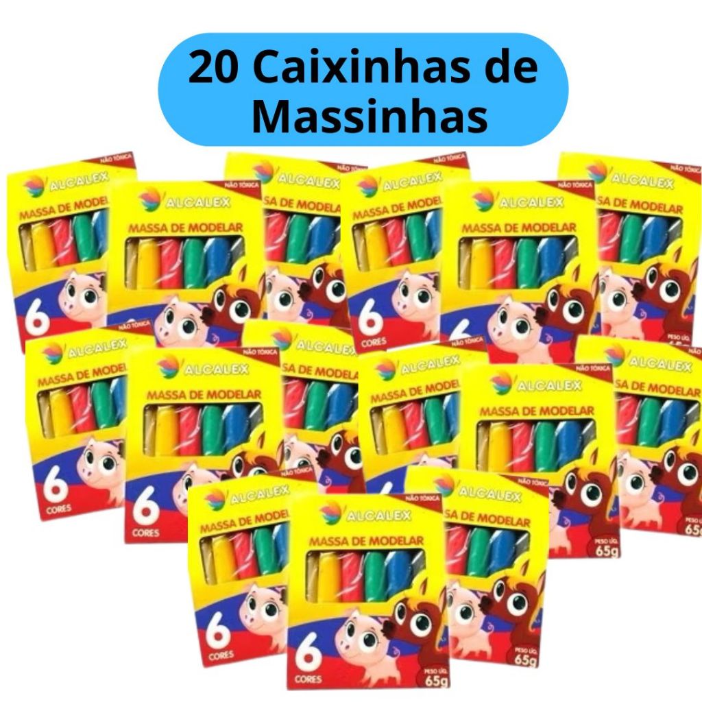 Kit 20 Unidades Massinha de Modelar 65g cada Lembr
