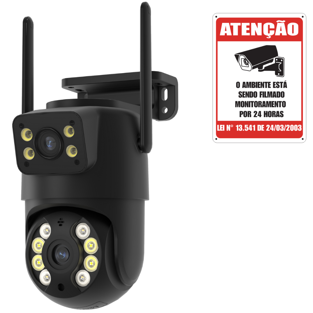 Câmera Externa Ip a Prova Dágua Wifi Dupla 2 Em 