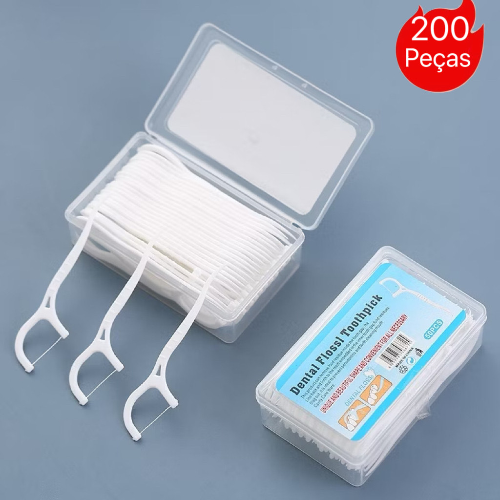 Kit 200/300 Unidades Fio Dental Infantil em Arco U