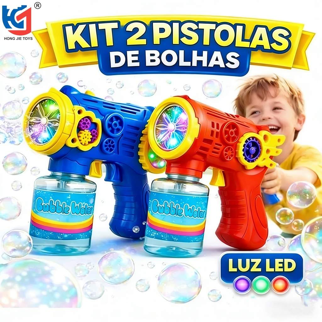 Kit com 1 ou 2 Unidades – Pistola de Bolhas