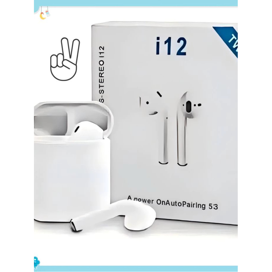 Fone de Ouvido Sem Fio i12 Tws Bluetooth 5.3 Com T
