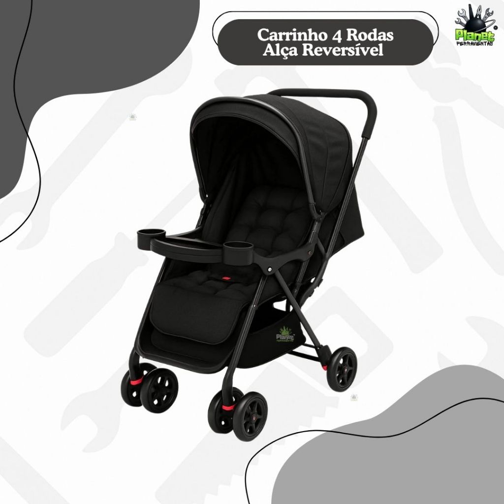 Carrinho De Bebê Reclinável Dobrável de Passeio