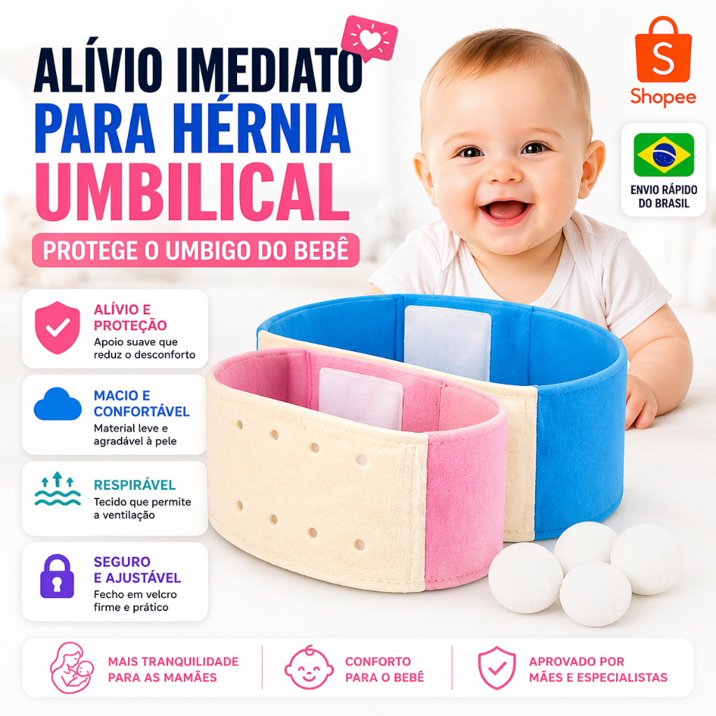 Cinta para Hérnia Umbilical com 3 Almofadas Supor