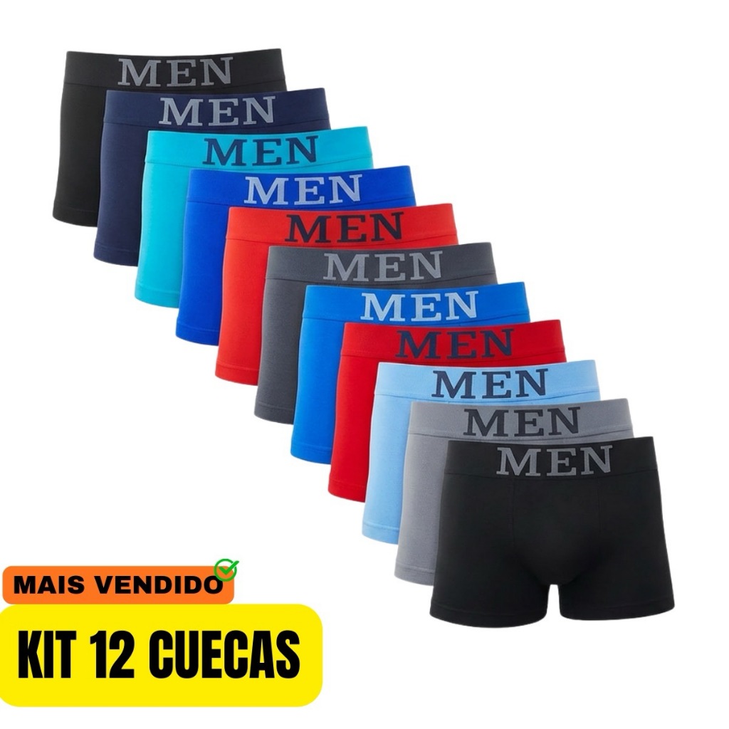 12/10/8/3 Cuecas Boxer Adulto Premium Men Masculin